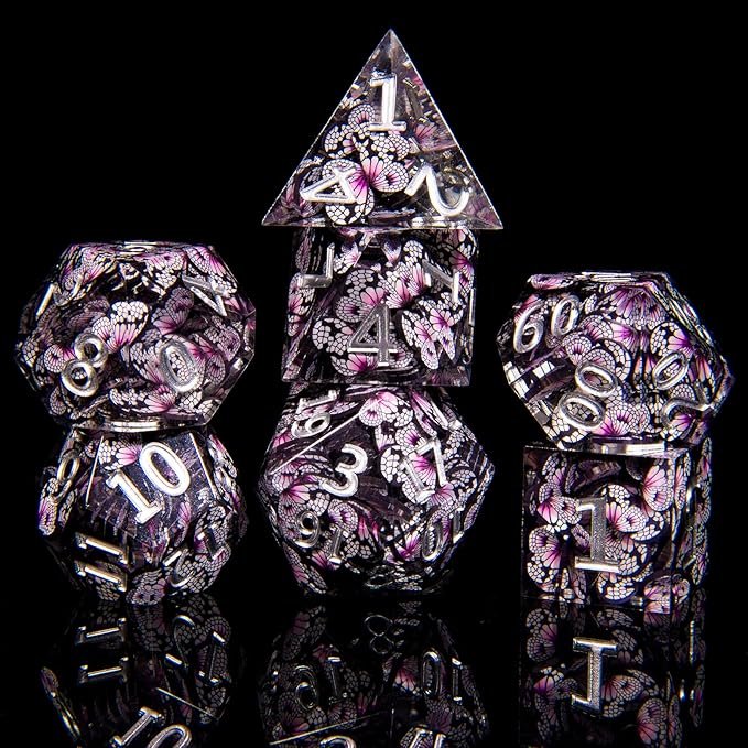 Resin DND Polyhedral Dice Set Dungeons and Dragons Gifts RPG Role Playing Games D&D Dice Pathfinder MTG