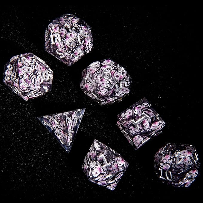 Resin DND Polyhedral Dice Set Dungeons and Dragons Gifts RPG Role Playing Games D&D Dice Pathfinder MTG