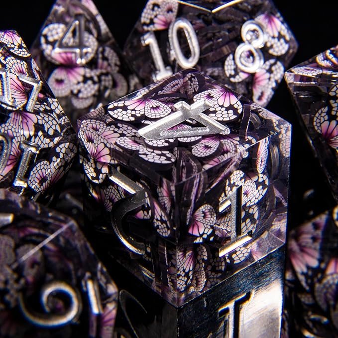 Resin DND Polyhedral Dice Set Dungeons and Dragons Gifts RPG Role Playing Games D&D Dice Pathfinder MTG