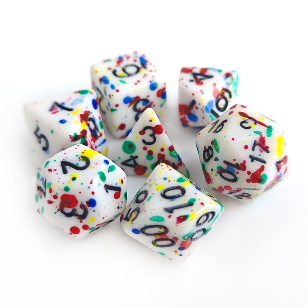 Custom Wholesale 7pcs Polyhedral Plastic DND Role Playing Game Dice d4 d6 d8 d10 d12 d20 d% 16mm Acrylic RPG Dice Set