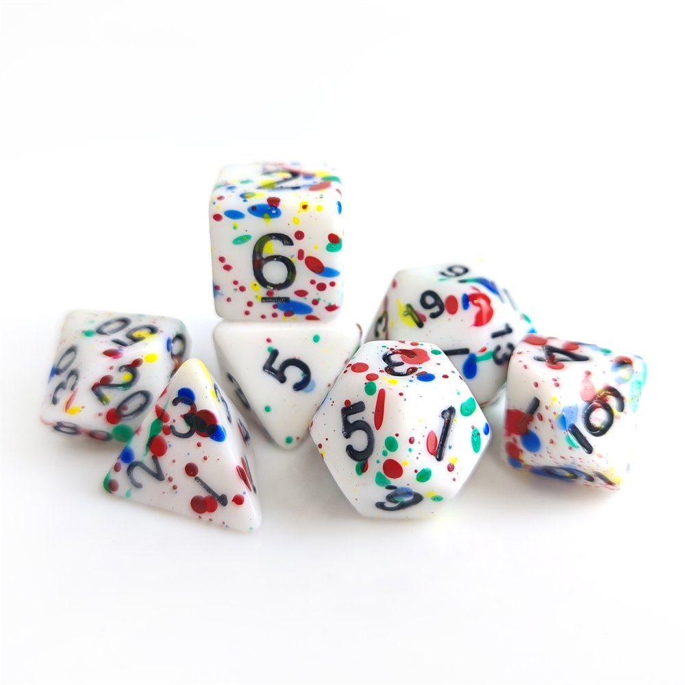Custom Wholesale 7pcs Polyhedral Plastic DND Role Playing Game Dice d4 d6 d8 d10 d12 d20 d% 16mm Acrylic RPG Dice Set