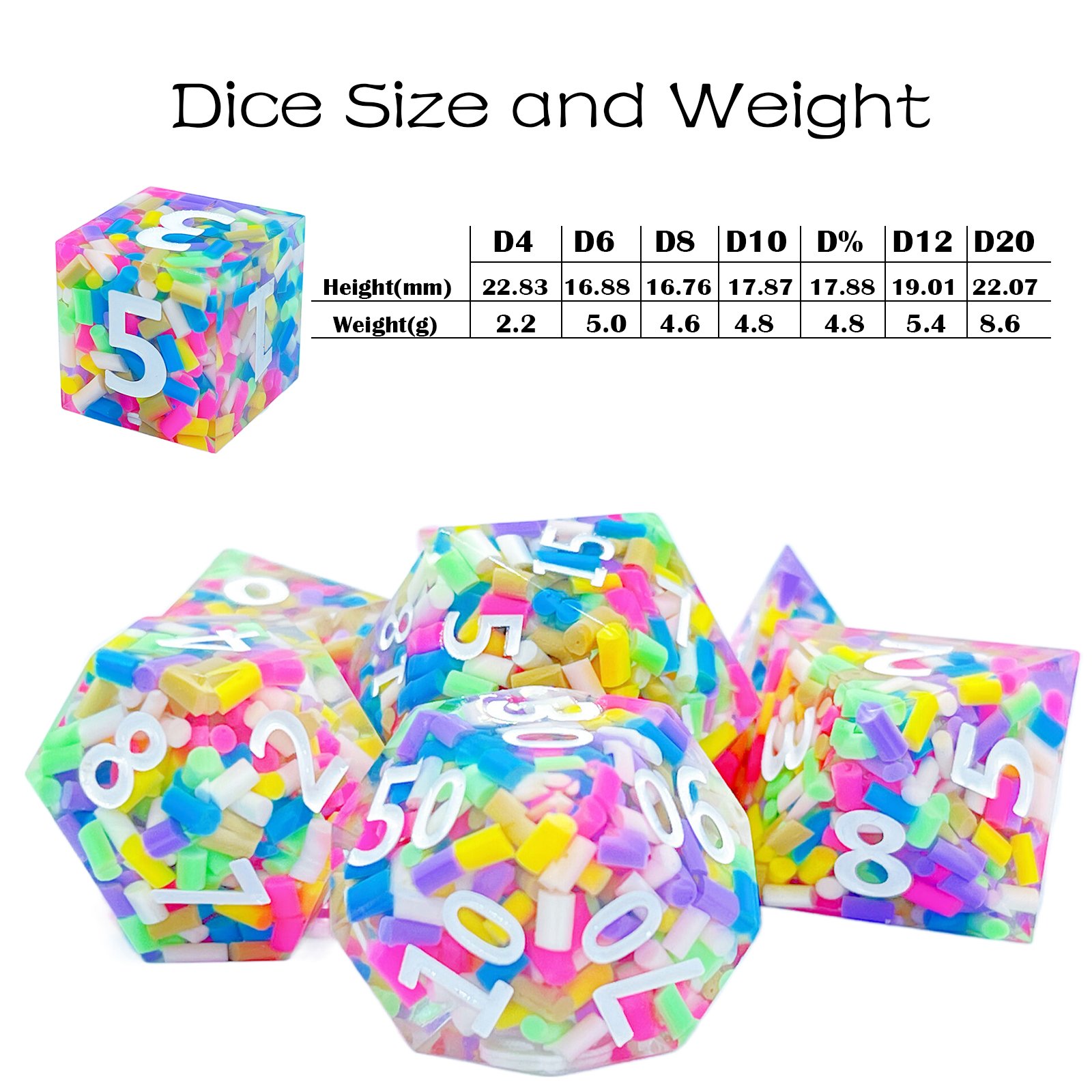 XinRong Resin Dice polyhedral dice set role play dungeons and dragons dice