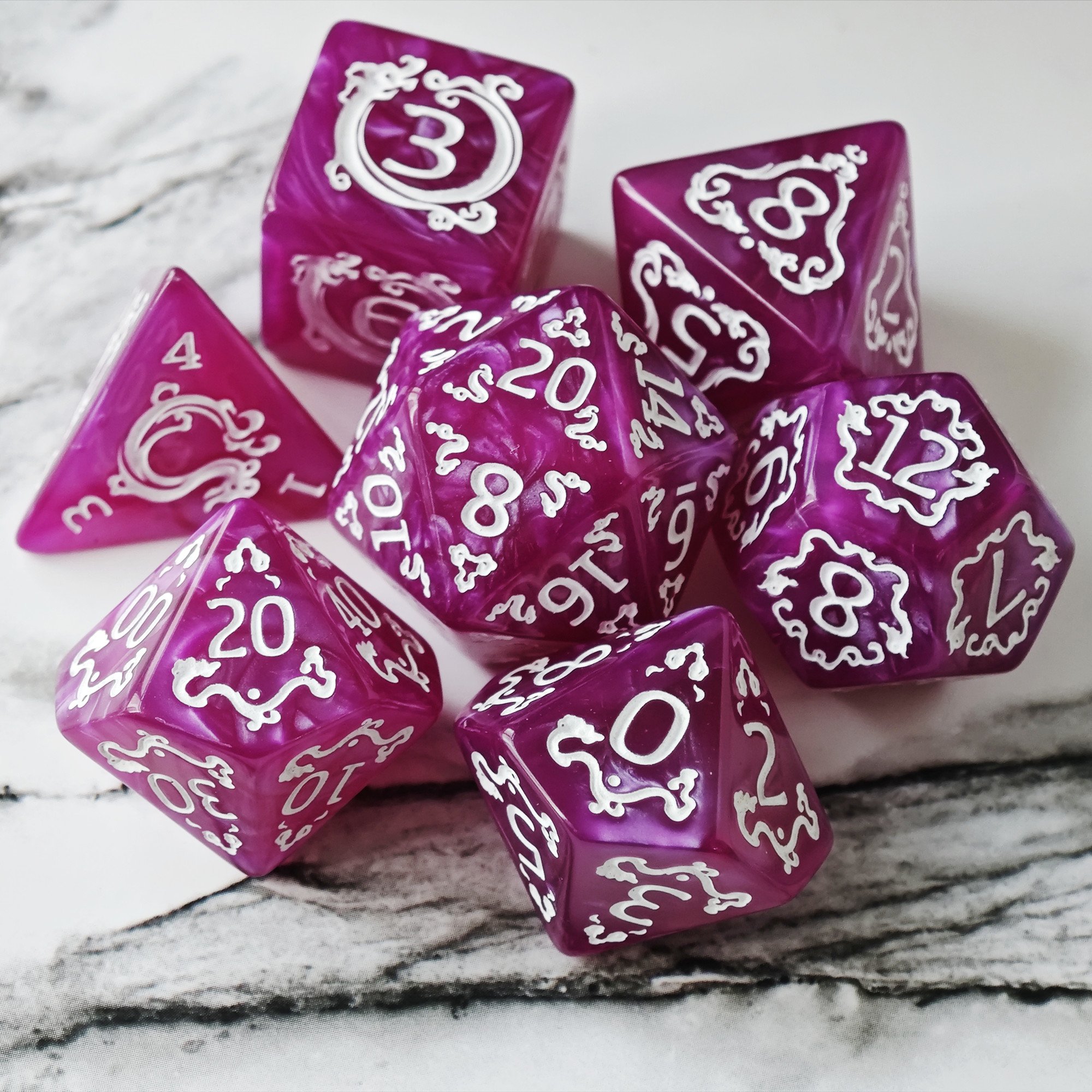 MINI PLANET DND Dice Set Polyhedral Dungeons and Dragons Acrylic Colored Dice Set For TRPG Wholesale Acrylic Plastic Dice Red