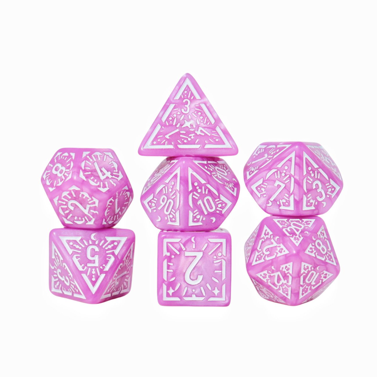 7PCS Plastic Cubes Mix 9 Colors DND RPG Dice Set For TRPG D4 D6 D8 D10 D12 D20