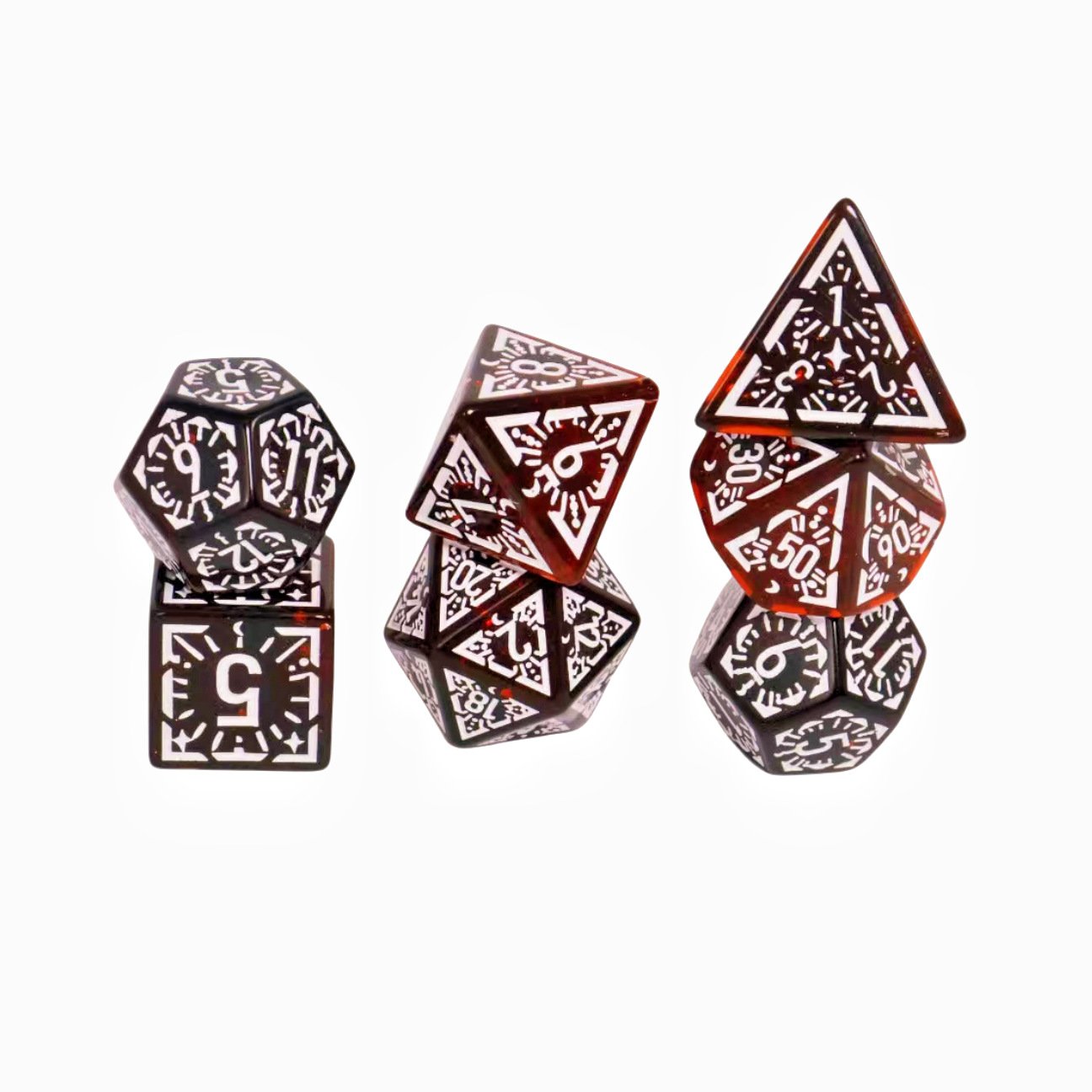 7PCS Plastic Cubes Mix 9 Colors DND RPG Dice Set For TRPG D4 D6 D8 D10 D12 D20