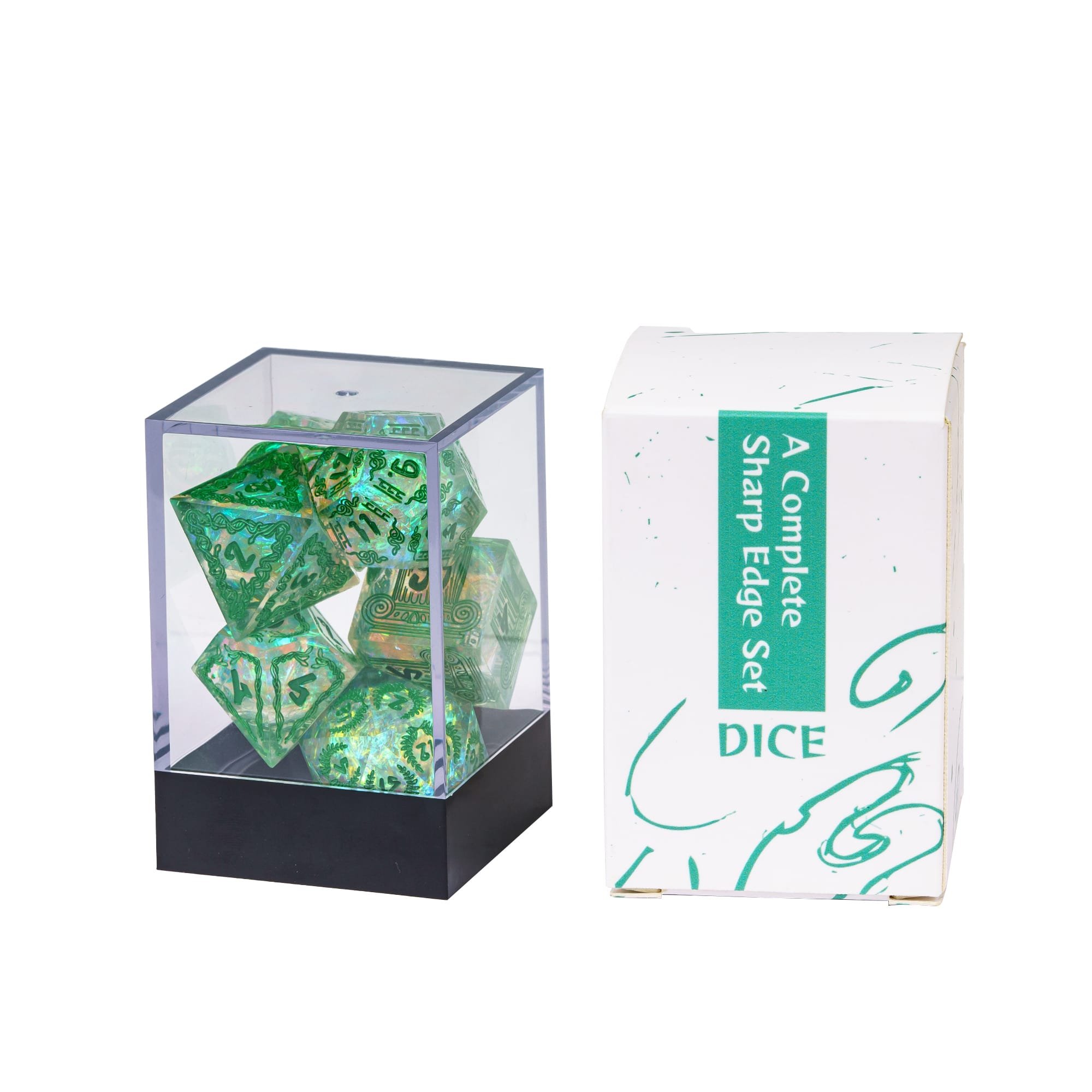 Udixi custom Polyhedron resin Sharp Edge dungeons and dragons dice rpg set Random casing board games dice