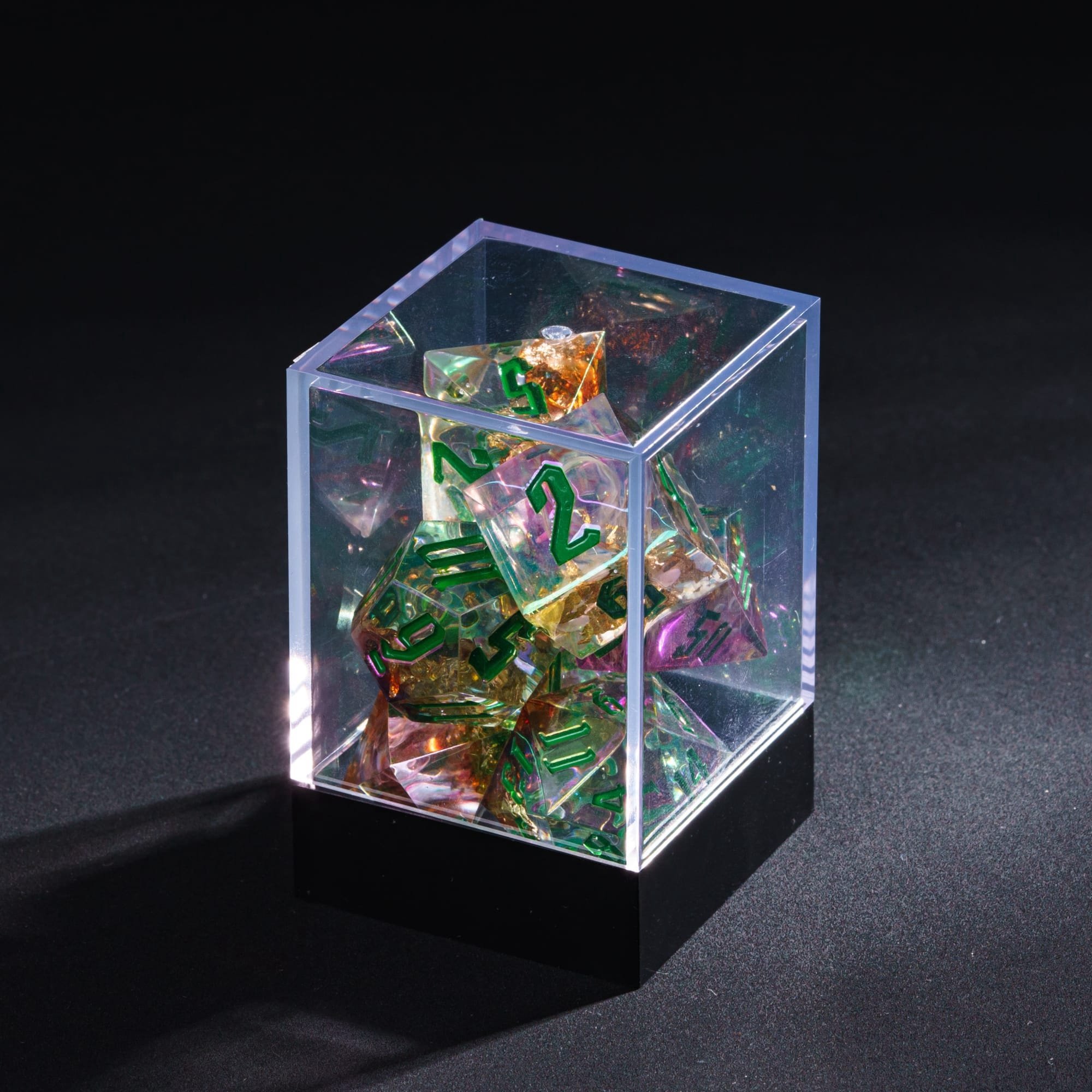 Udixi custom Polyhedron resin Sharp Edge dungeons and dragons dice rpg set Random casing board games dice