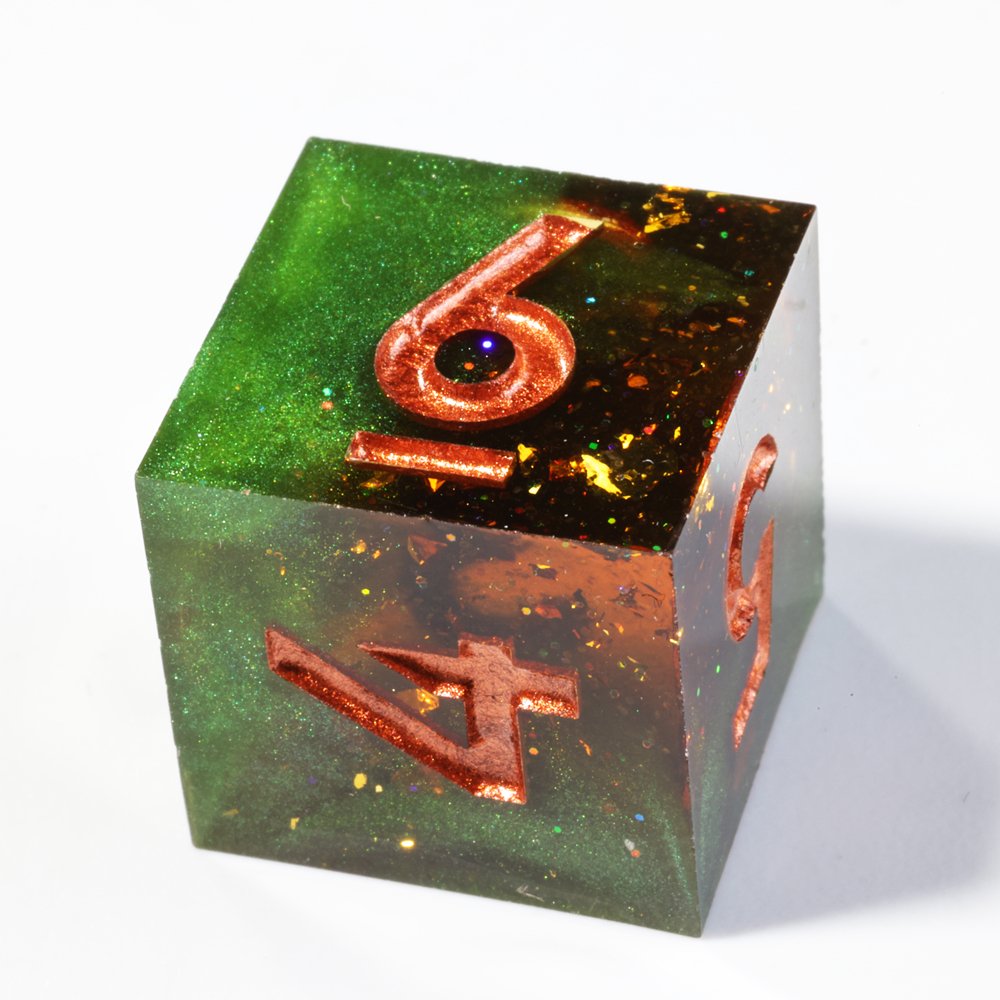 MINI PLANET Two Color DND Dice Set Handmade Polyhedral Resin Dice RPG Dragon&Dungeon Game Wholesale Custom DND Dice Sharp Edges