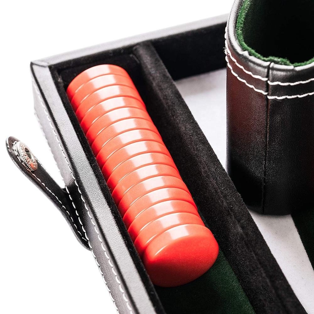 Classical Handmade Wood&Leather Backgammon Chess Board Game Set with logo printing