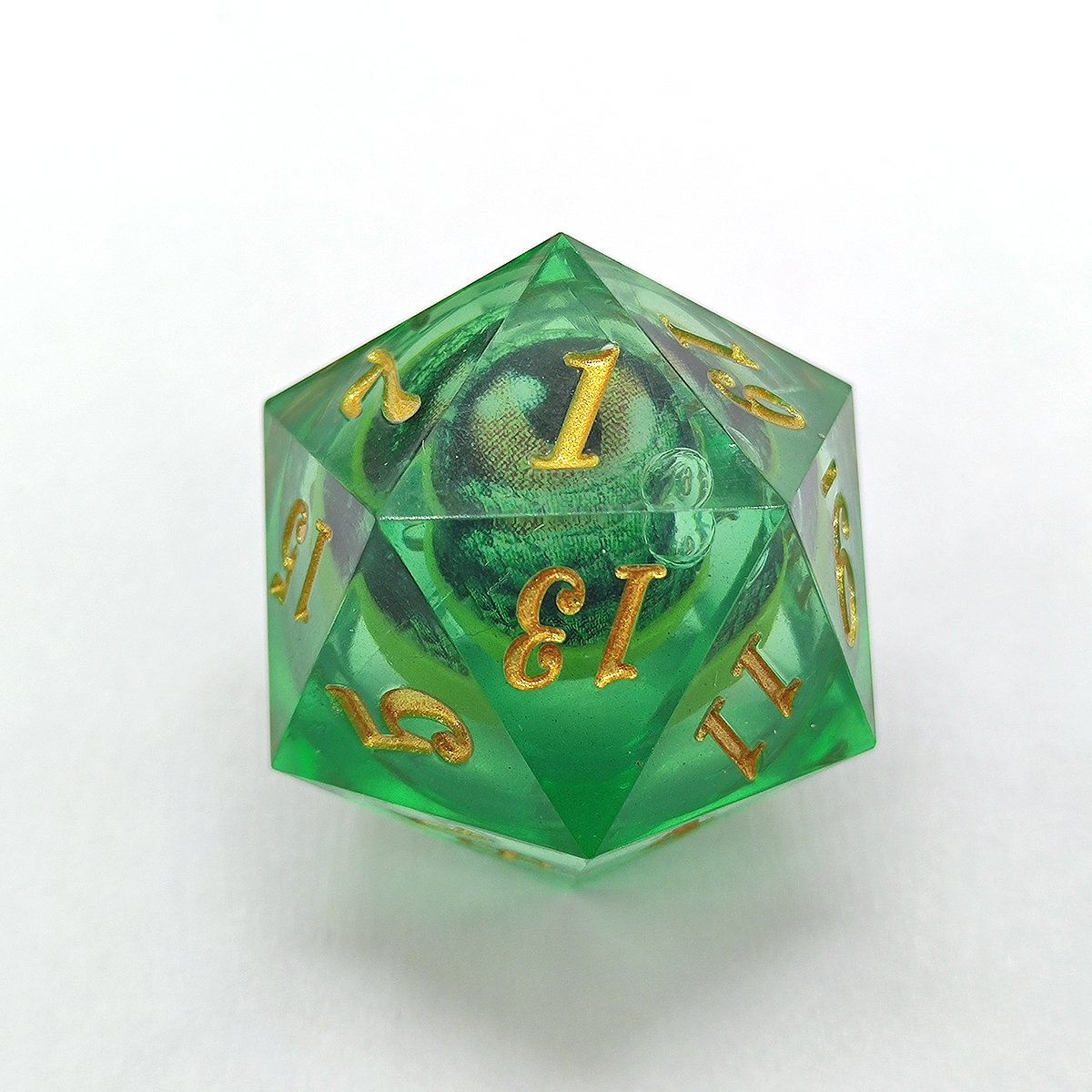New Polyhedral Green Longan Dice Dungeons & Dragons Rpg Set 7 Custom Logo Liquid Core Resin For Dnd Game