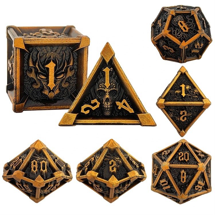 New Listing Unique Designs Polyhedral Metal d&d Dice Cheap Wholesale for DND Games