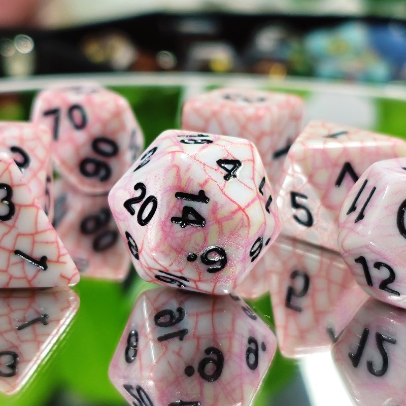 Hot Sales Polyhedral DnD Web dice Set Red Color Dice 7pcs Set for DND Dice Rolling Tower