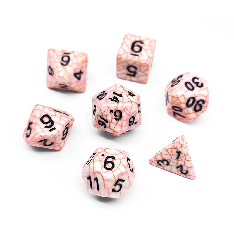Hot Sales Polyhedral DnD Web dice Set Red Color Dice 7pcs Set for DND Dice Rolling Tower