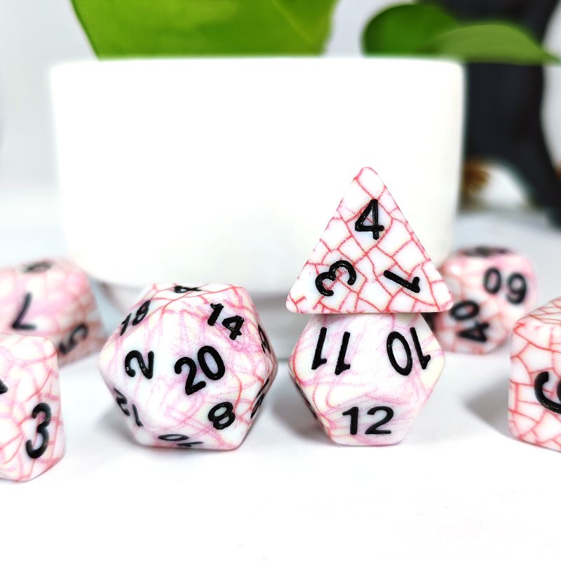 Hot Sales Polyhedral DnD Web dice Set Red Color Dice 7pcs Set for DND Dice Rolling Tower