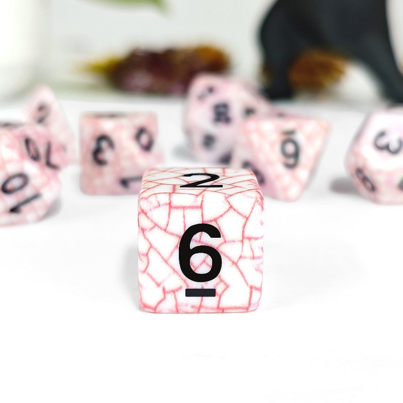 Hot Sales Polyhedral DnD Web dice Set Red Color Dice 7pcs Set for DND Dice Rolling Tower