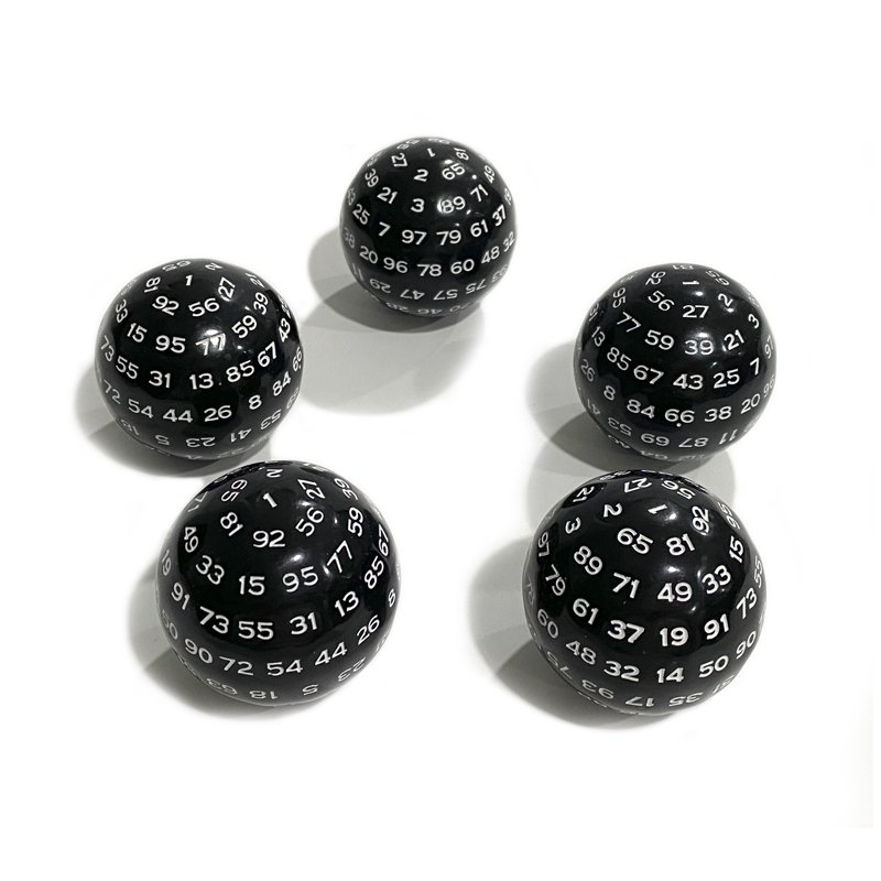Custom 100 sided spherical acrylic dice white polyhedral game dice d100
