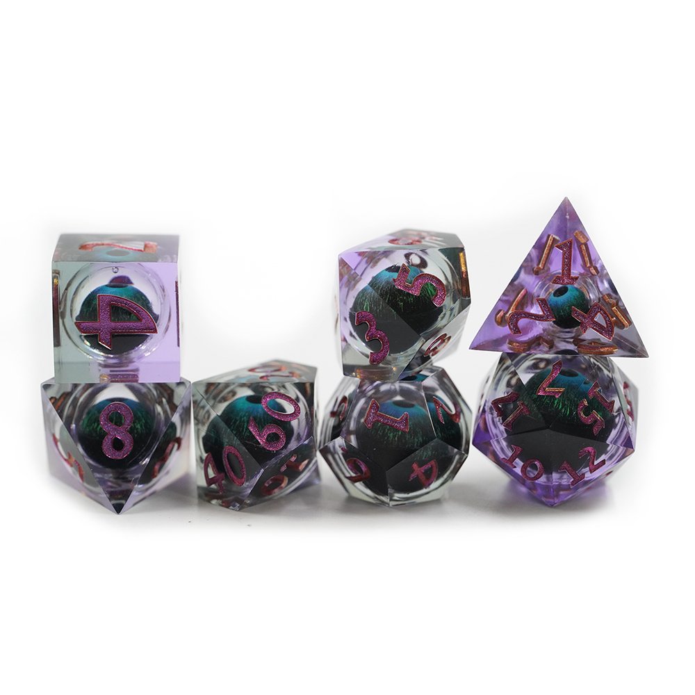 Wholesale Custom Dice Set Polyhedral Resin Multicolor Mixed Crystal Dnd Dice Set
