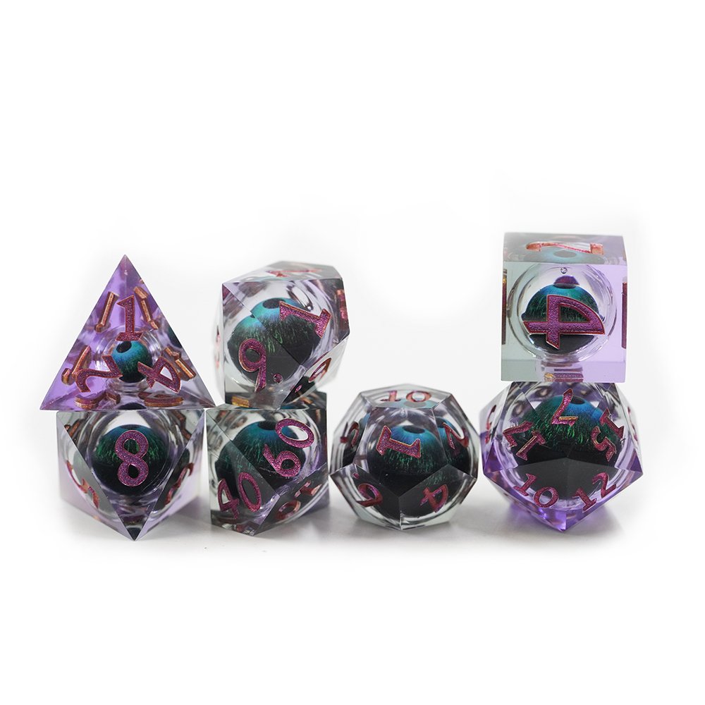 Wholesale Custom Dice Set Polyhedral Resin Multicolor Mixed Crystal Dnd Dice Set