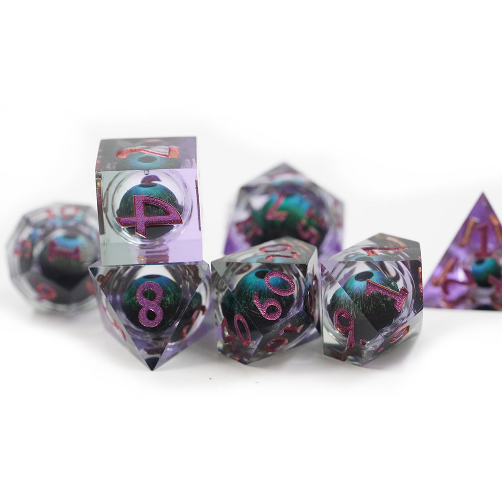 Wholesale Custom Dice Set Polyhedral Resin Multicolor Mixed Crystal Dnd Dice Set