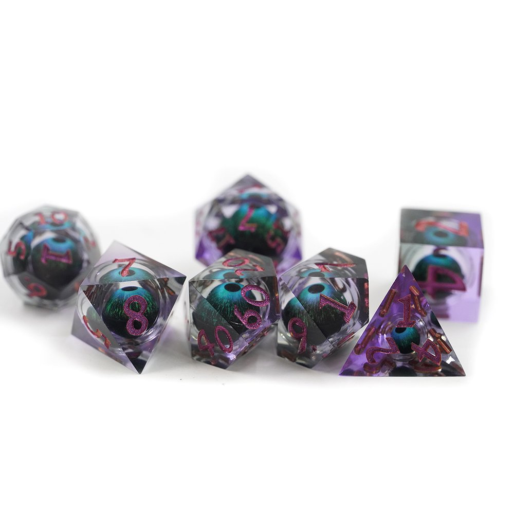 Wholesale Custom Dice Set Polyhedral Resin Multicolor Mixed Crystal Dnd Dice Set
