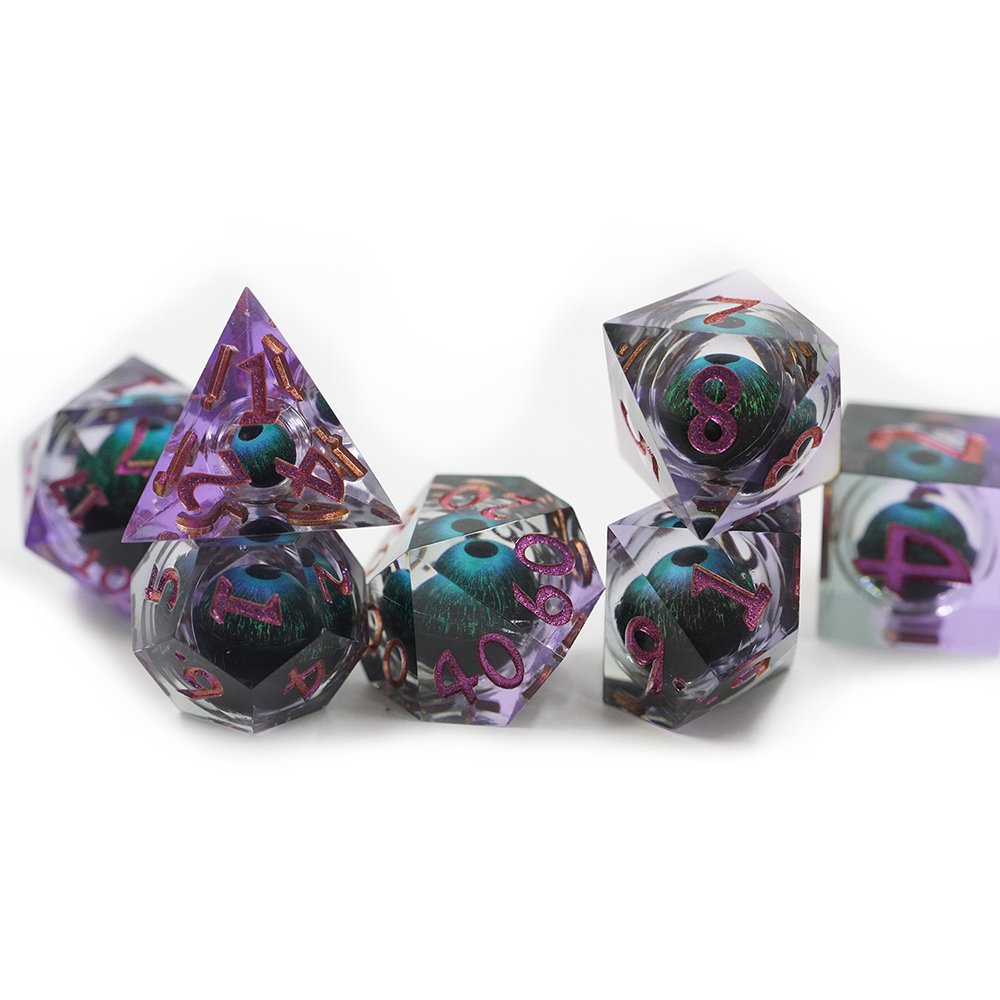 Wholesale Custom Dice Set Polyhedral Resin Multicolor Mixed Crystal Dnd Dice Set