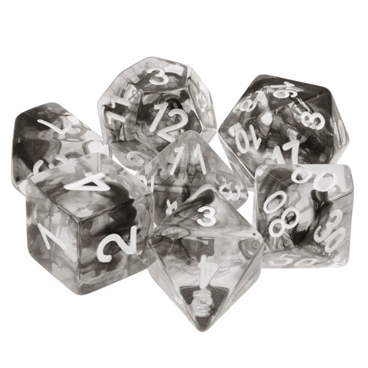 HD Premium Black Nebula Translucent 16 mm plastic resin dice set for gifts