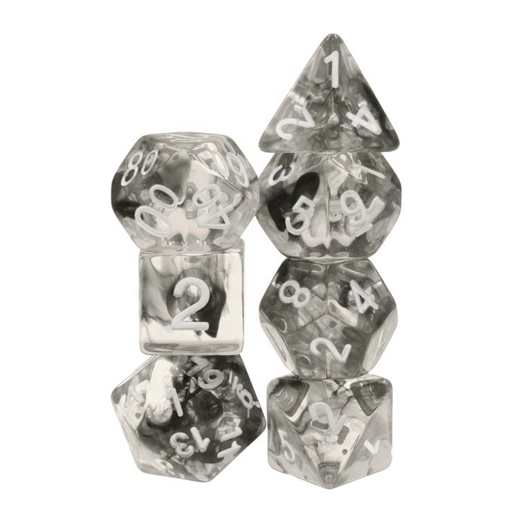HD Premium Black Nebula Translucent 16 mm plastic resin dice set for gifts