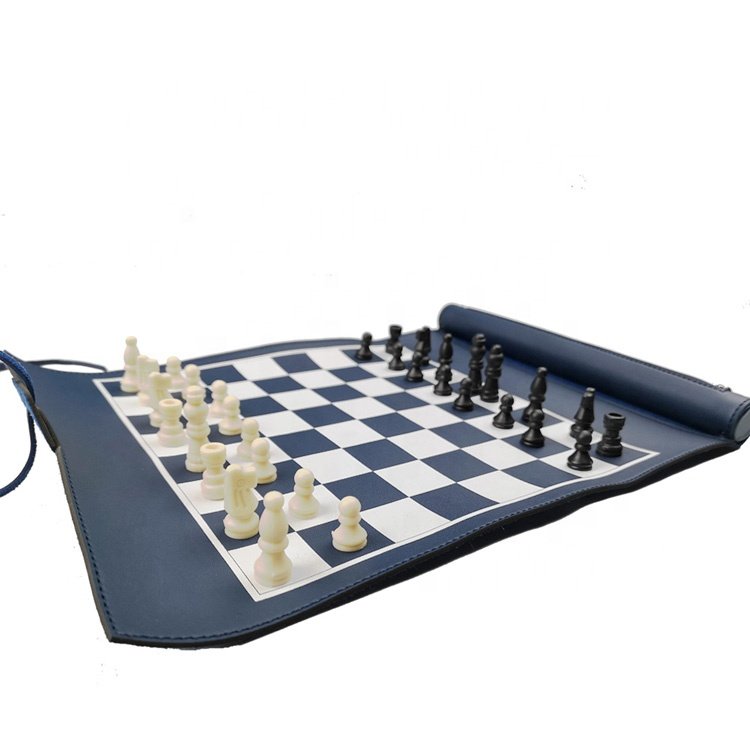 PU Leather game Roll Up Chess Board Game (no dice)
