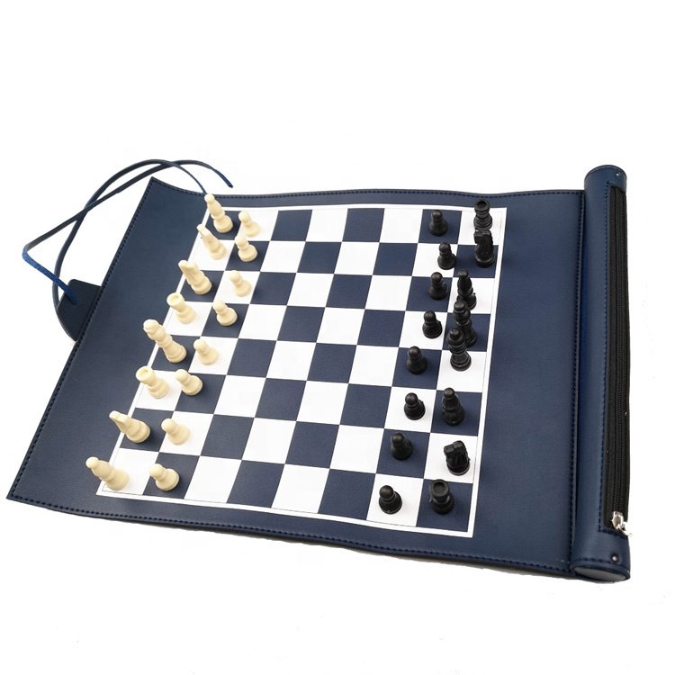 PU Leather game Roll Up Chess Board Game (no dice)