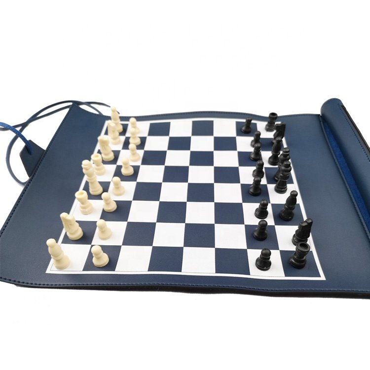 PU Leather game Roll Up Chess Board Game (no dice)
