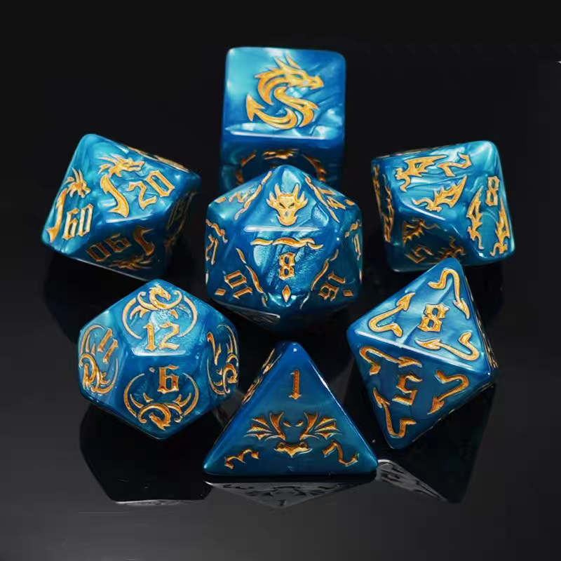 2024 Sunrise Acrylic Customized Engraved Logo dice For Games For Adult