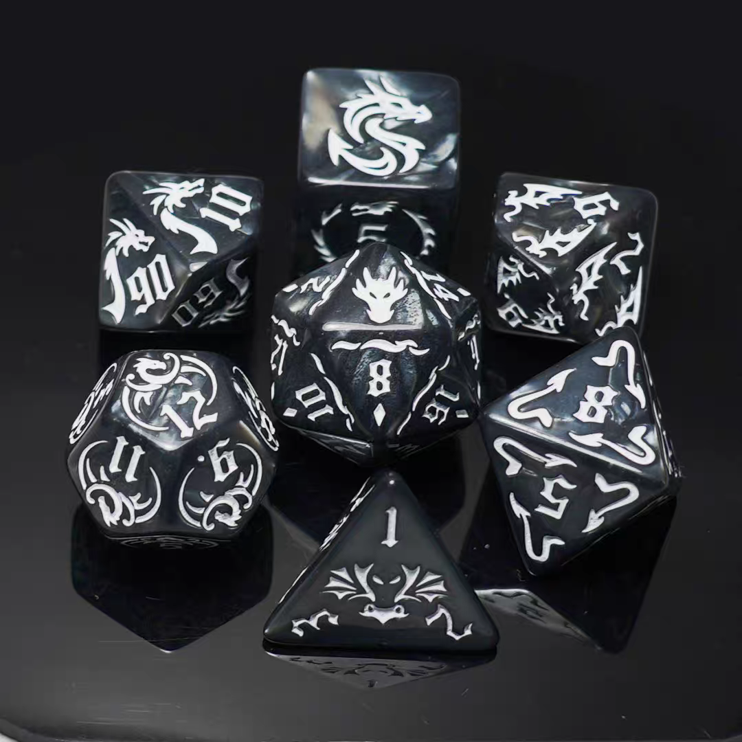 2024 Sunrise Acrylic Customized Engraved Logo dice For Games For Adult