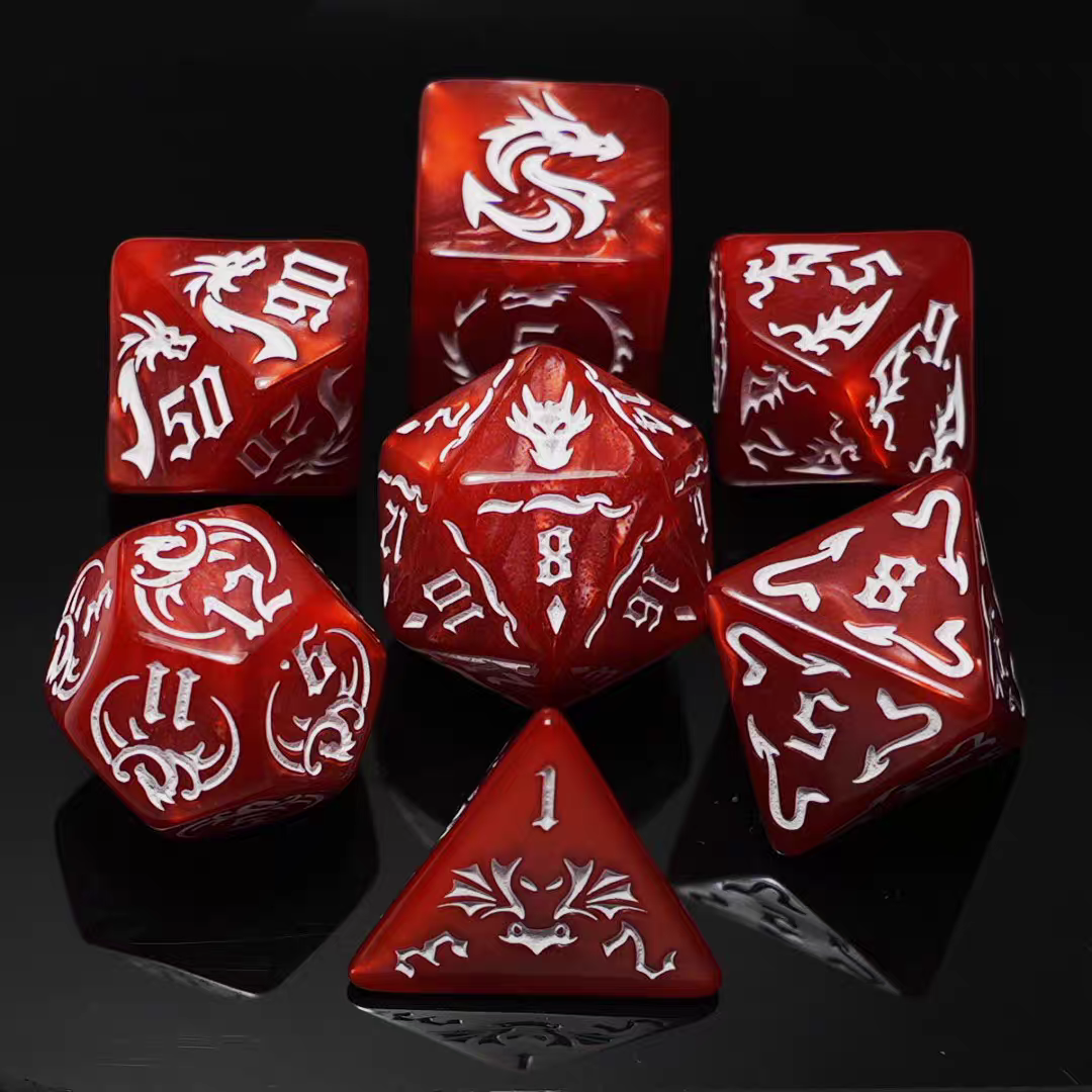 2024 Sunrise Acrylic Customized Engraved Logo dice For Games For Adult