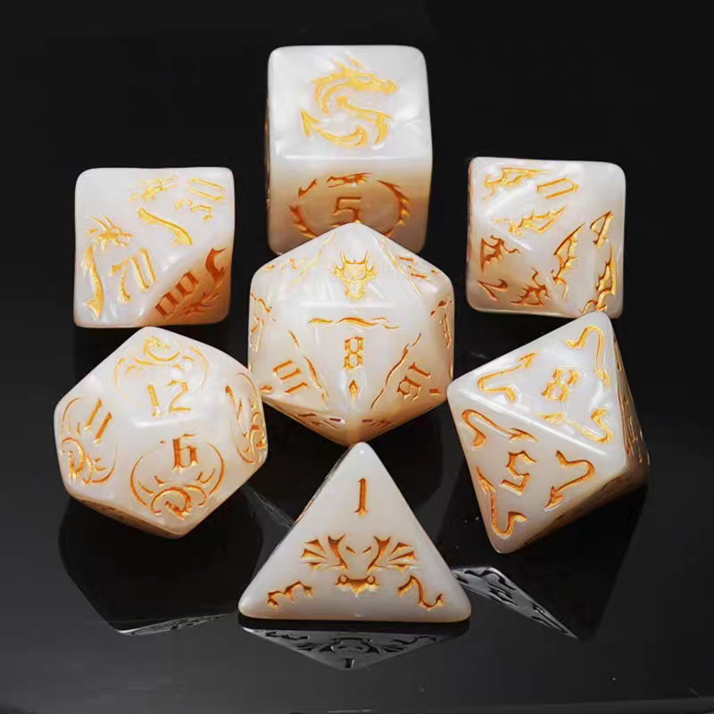 2024 Sunrise Acrylic Customized Engraved Logo dice For Games For Adult