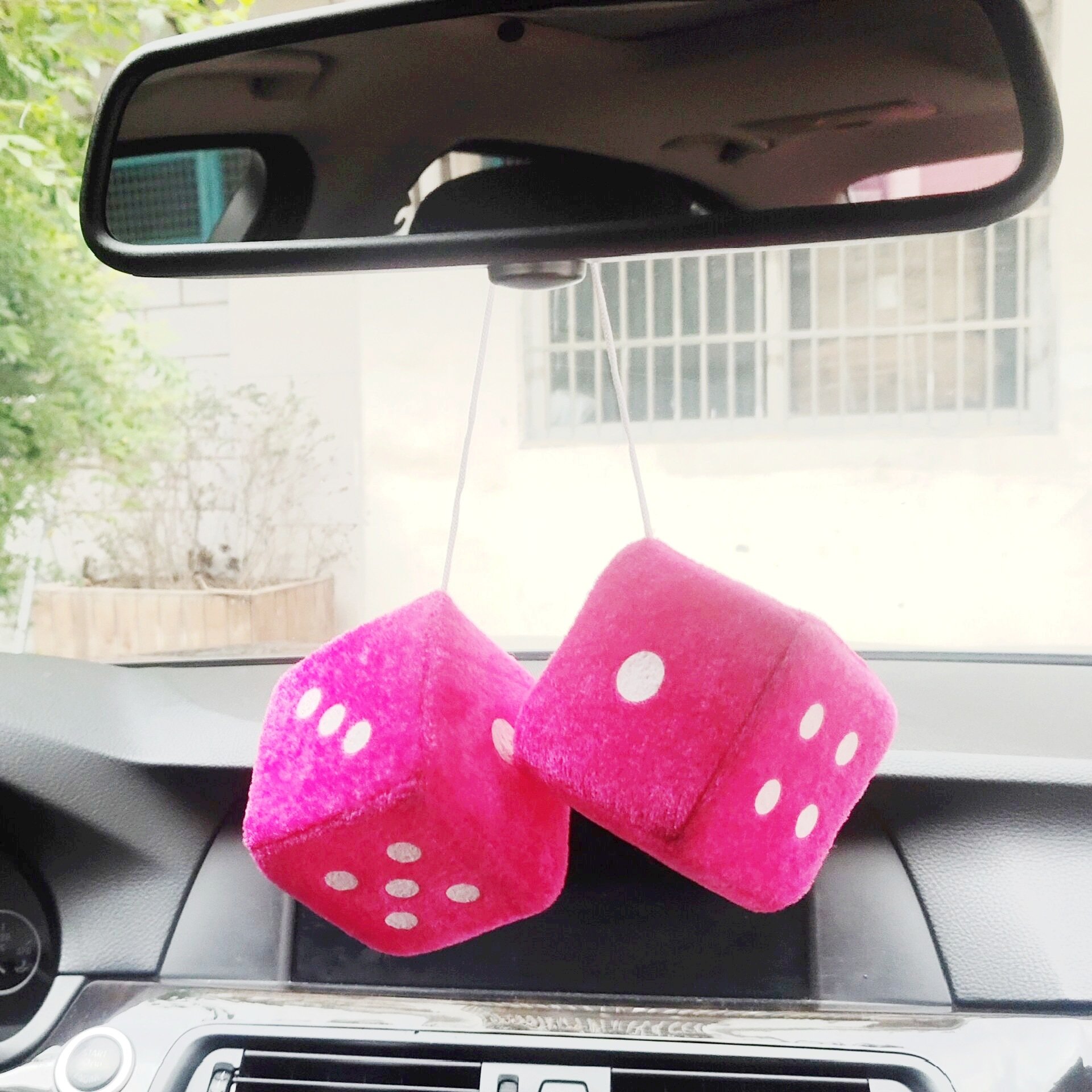 Multicolor Plush Dices Car Hanging Pendant New Year Dice Velvet Dice Model Decoration Rearview Mirrors Styling