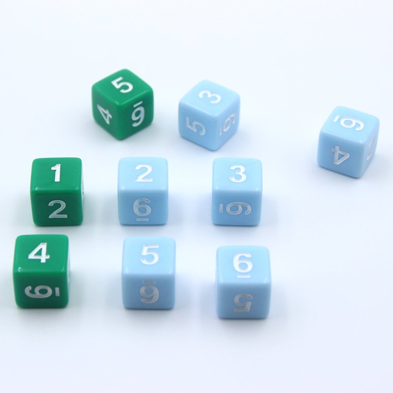 16mm Acrylic Square Numbered Dices Multicolor Solid Education School Family Polyhedral Game Dice