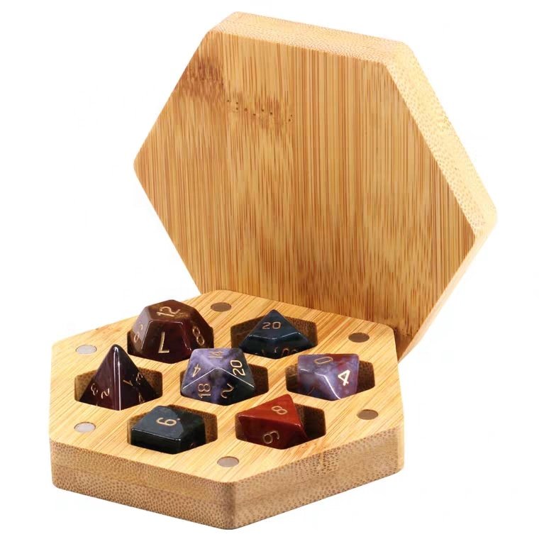 wood dice box