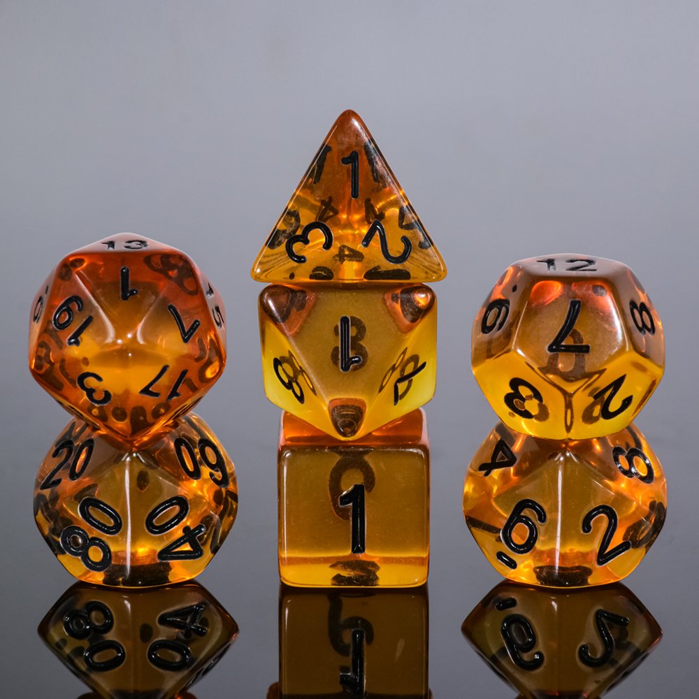 Wholesale Custom Polyhedral DND Dice Set Handmade Transparent Teal Acrylic Dice with Custom Logo for Gaming