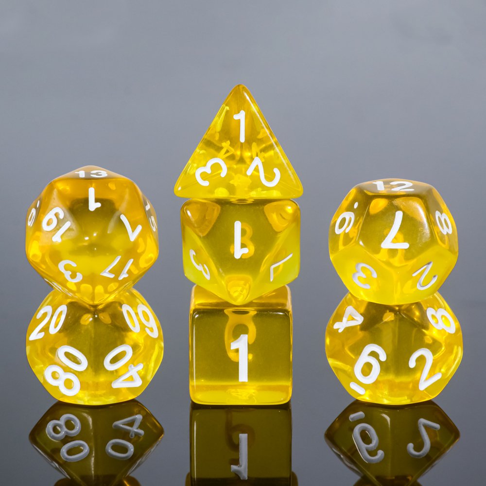 Wholesale Custom Polyhedral DND Dice Set Handmade Transparent Teal Acrylic Dice with Custom Logo for Gaming