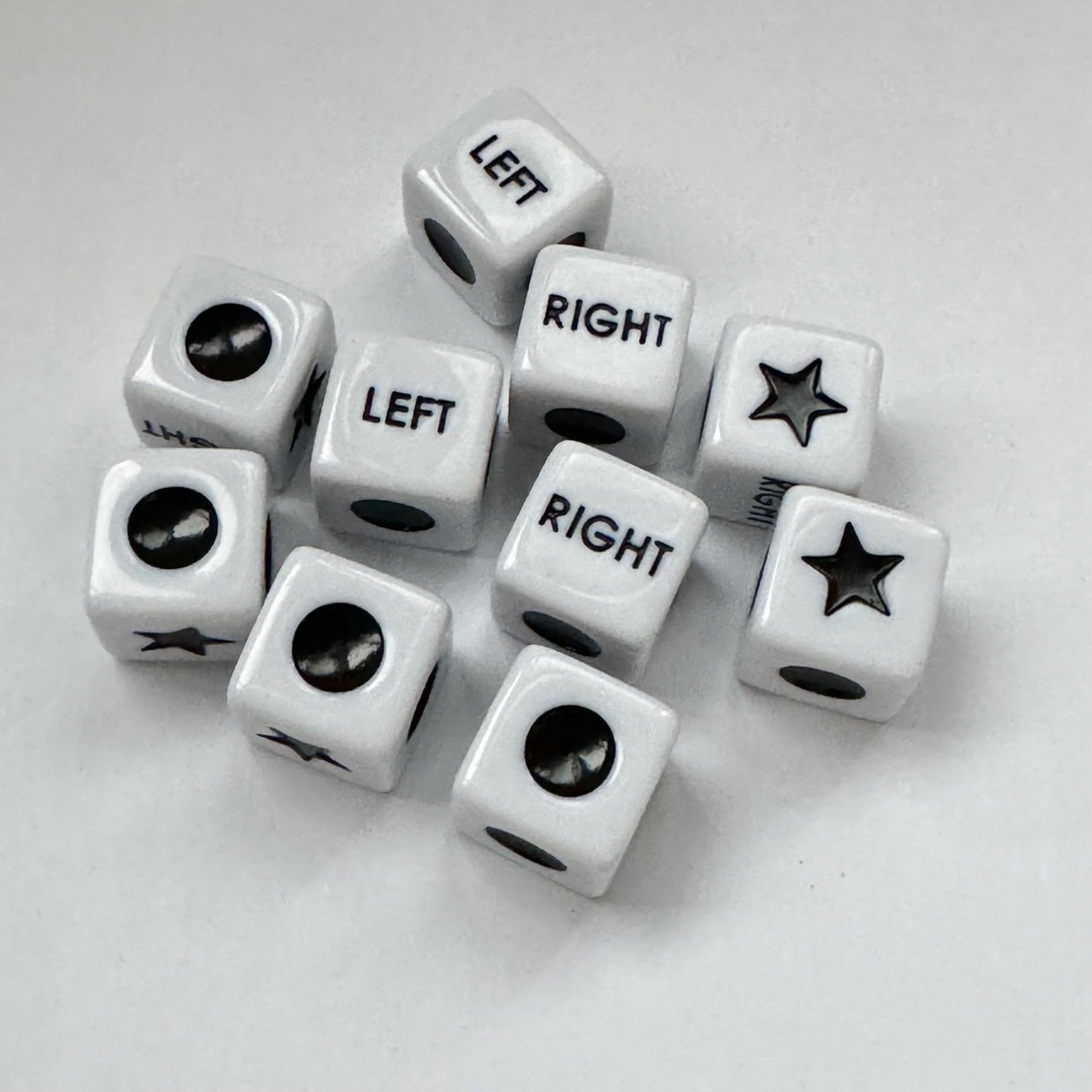 High Quality 16mm White Left Right Center Games Accessories Board Games LRC Dice