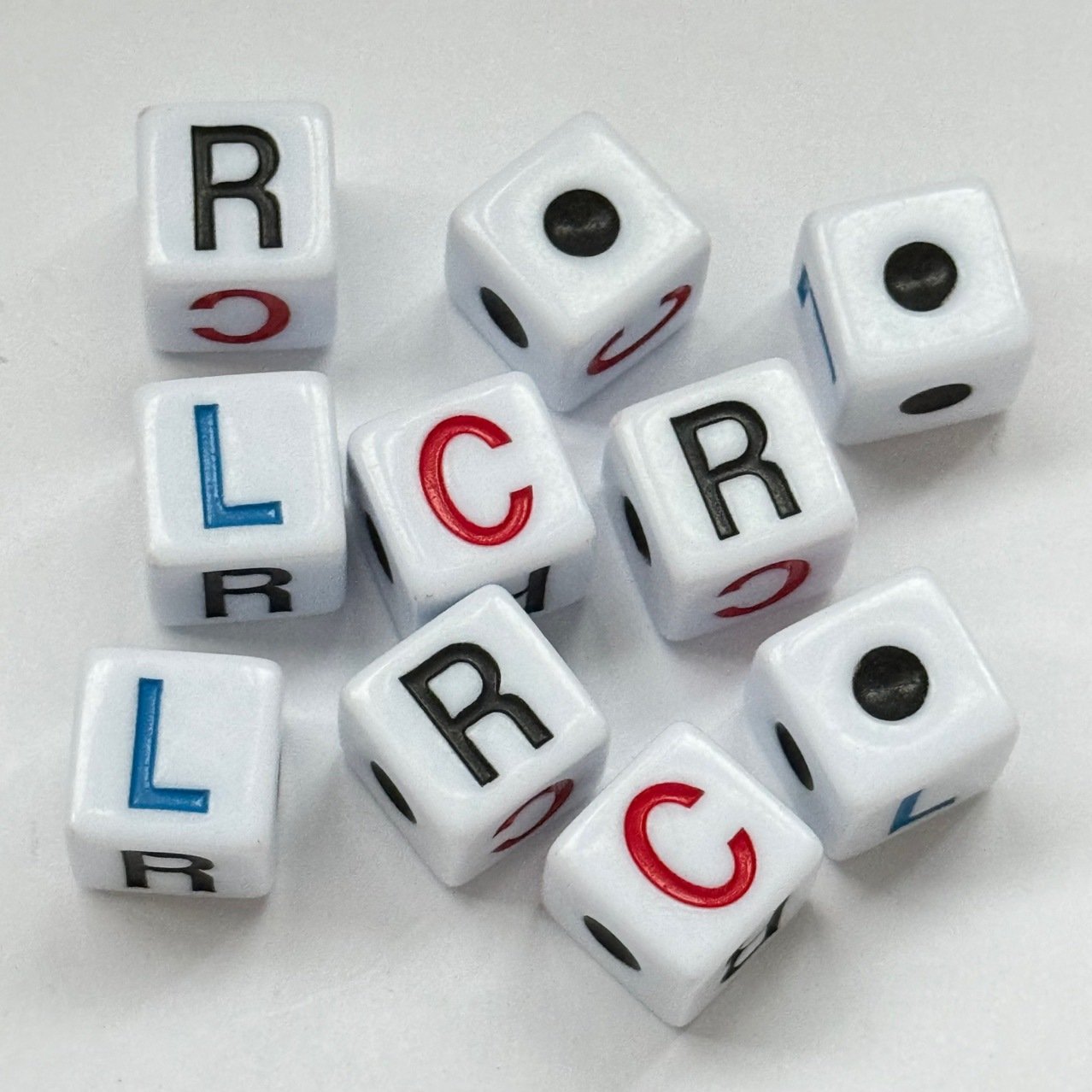 High Quality 16mm White Left Right Center Games Accessories Board Games LRC Dice