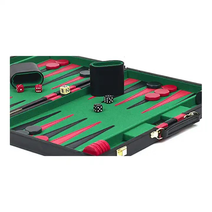 Wholesale Luxury Backgammon with Chips Dice Cups Travel Pu Leather Professional Backgammon Set