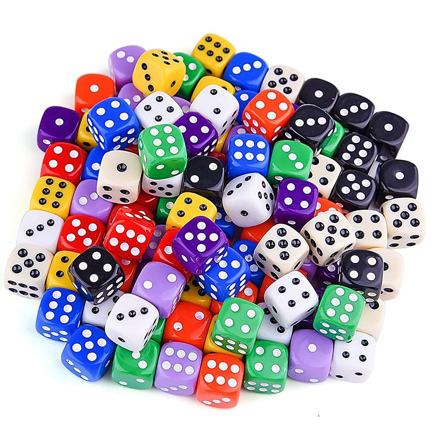 16mm D6 white square dice with black dots custom acrylic polyhedral casino game dice