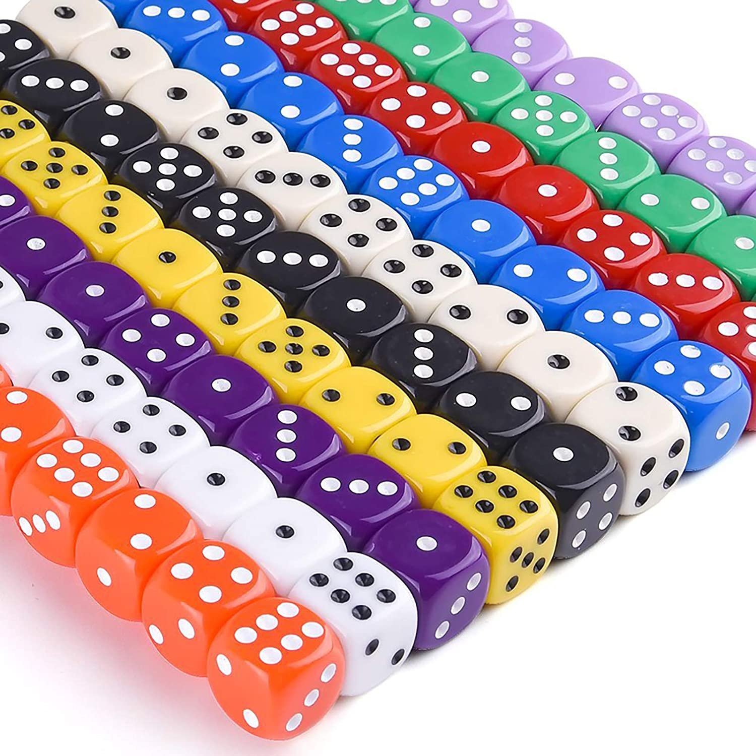 16mm D6 white square dice with black dots custom acrylic polyhedral casino game dice