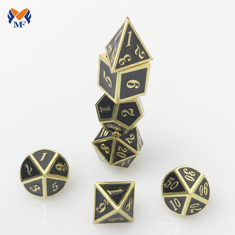 2024 New Products Souvenir Gifts Metal Custom Logo 20 Sided D&D Dices Polyhedral Dice Set With Letters