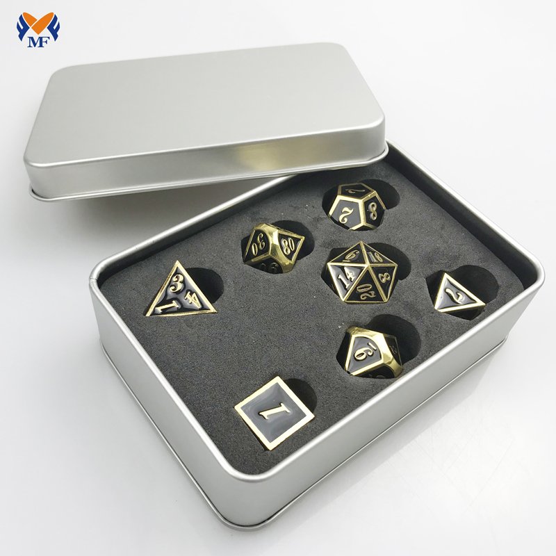 2024 New Products Souvenir Gifts Metal Custom Logo 20 Sided D&D Dices Polyhedral Dice Set With Letters