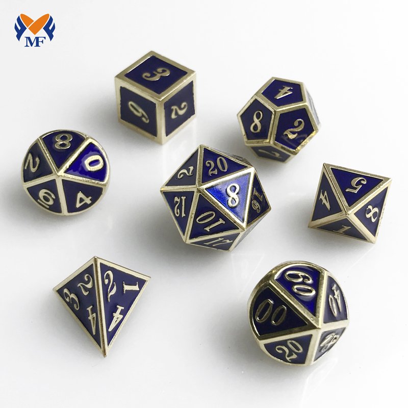2024 New Products Souvenir Gifts Metal Custom Logo 20 Sided D&D Dices Polyhedral Dice Set With Letters
