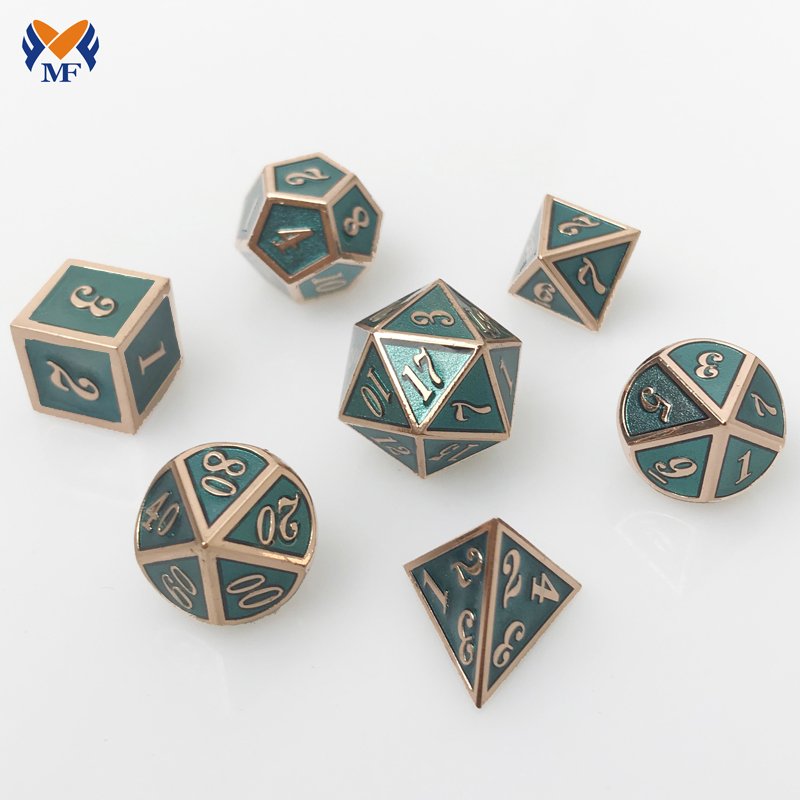 2024 New Products Souvenir Gifts Metal Custom Logo 20 Sided D&D Dices Polyhedral Dice Set With Letters