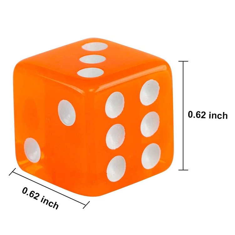 Custom 16MM Round Corner Game Dice Set 6 Sided Casino Dice Solid Multicolor Pocket Acrylic Dices for Board Games Party Holidays