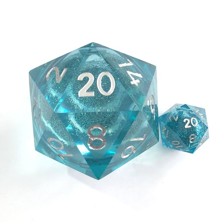 Custom Large Liquid Core Dice Resin Bulk Big Size 55mm D20 Dice